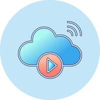 Cloud Vedio Playing Vector Icon