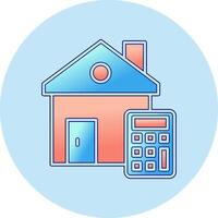 casa costo calculadora vector icono