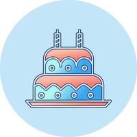 icono de vector de pastel de cumpleaños