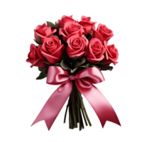 AI generated Bouquet Blossoms, Transparent Background Highlighting Isolated Red Roses png