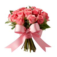 AI generated Ruby Radiance, Red Roses Bouquet Standing Out on a Clear Background png