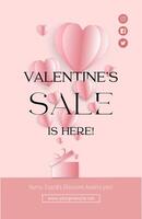 Pink Minimalist Valentine's Sale Poster template