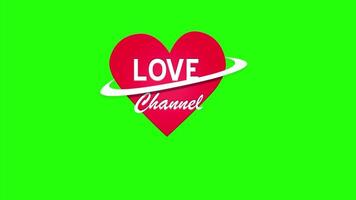 Love Logo with Red Heart orbiting around a Ring Green Screen video