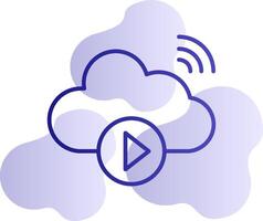 Cloud Vedio Playing Vector Icon