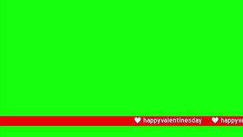 Broadcast News ticker labelled happy valentines day Green Screen video