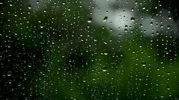 4k antal fot av regn droppar på de fönster video