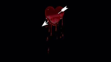 animerad bruten hjärta med blödning - frammanande djup känslor video