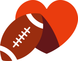 football love ball and heart flat color png