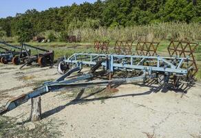 Soil disintegrator, deep loosener on the trailer. photo