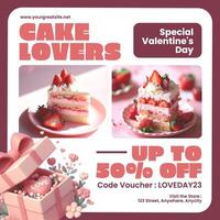 Valentine's Day Cake Discount Instagram Post template