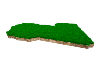 Libya Map soil land geology cross section with green grass and Rock ground texture 3d illustration png