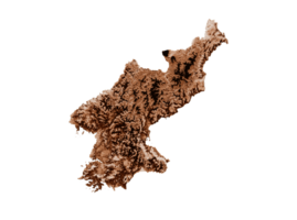 kaart van noorden Korea in oud stijl, bruin grafiek in een retro stijl wijnoogst stijl. hoog gedetailleerd 3d illustratie png