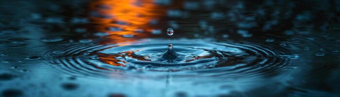 AI generated The image vividly portrays the captivating beauty of water drops in various forms, such as a close-up of a single droplet, a drop creating ripples on a surface. photo