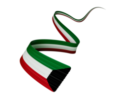 3d Flagge von Kuwait Land glänzend wellig 3d Flagge Band 3d Illustration png