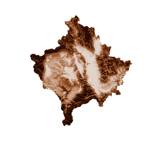 mapa de kosovo en estilo antiguo, gráficos marrones en un estilo retro vintage. alta ilustración 3d detallada png