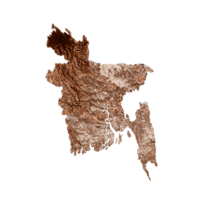 Map of Bangladesh in old style, brown graphics in a retro style Vintage Style. High detailed 3d illustration png