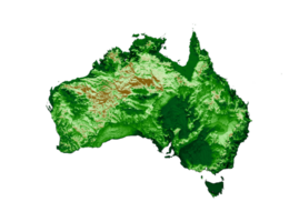 mapa topográfico da austrália 3d mapa realista cor ilustração 3d png