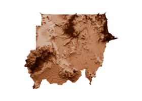 mapa de sudán en estilo antiguo, gráficos marrones en un estilo retro vintage. alta ilustración 3d detallada png