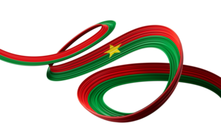 colores abstractos de la bandera ondulada del icono de alfiler de burkina faso. ilustración 3d png