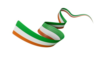 ondulación cinta o bandera con bandera de Irlanda. modelo para independencia 3d ilustración png