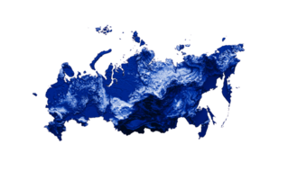 Russia map with the flag Colors Shaded relief map 3d illustration png