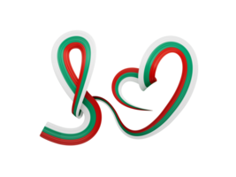 Wavy Bulgaria country flag for independence day 3d illustration png