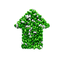 groen jellybean maken omhoog pijl 3d illustratie png