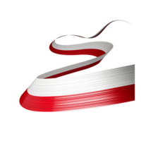 3d Flag Of Poland, 3d Shiny Waving Flag Ribbon, 3d illustration png