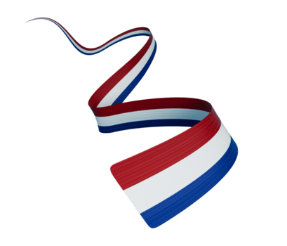 3d bandera de Países Bajos, 3d brillante ondulación bandera cinta, 3d ilustración png
