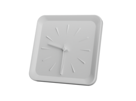 3d simples branco quadrado parede relógio, nove trinta metade passado 9, 3d ilustração png