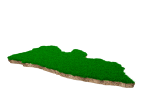 liberia karte boden land geologie querschnitt mit grünem gras und felsen bodentextur 3d illustration png