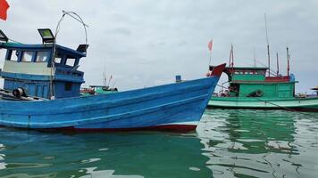 heiter Hafen, beschwingt Angeln Boote festgemacht video