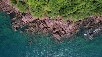 Aerial Coastal Landscape with Rocky Cliffs video