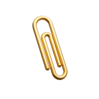 Paper clip gold isolated 3d illustration png