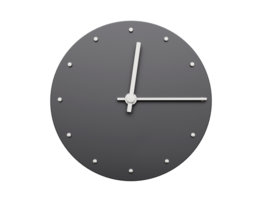 sencillo reloj gris trimestre pasado doce o reloj. moderno mínimo reloj. 3d ilustración png