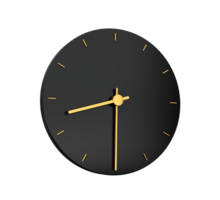 Premium Gold Clock icon isolated half past Eight o clock black Time icon Eight thirty 3d illustration png