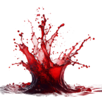 Spritzer ein fallen von Blut oder Wasser und rot Tinte isoliert auf ein transparent Hintergrund png