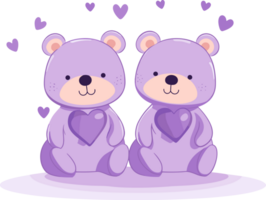 Lavender Love Teddy Bears png