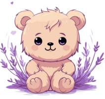 Lavender Teddy Bear Delight png