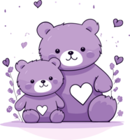 lavanda osito de peluche oso dúo png