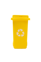 amarelo Lixo pode com reciclável tampa isolado em uma transparente fundo png