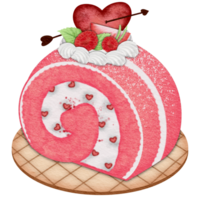 Raspberry Roll Cake png