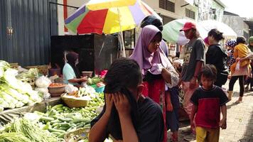 Lombok, Indonesien - - 31 Dezember 2023. beschäftigt Morgen Atmosphäre beim das traditionell Markt. Pasar Baratais, Lombok video