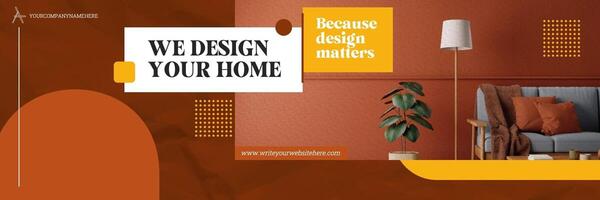 Home Interior Design Services Marketing Twitter Header Template