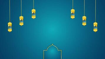 Ramadan kareem groet animatie met blauw achtergrond. geanimeerd beeldmateriaal voor toespraak. video