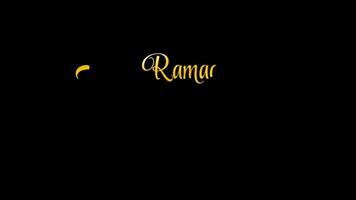 Ramadan kareem Text Animation. Ramadan Animation mit Luxus Stil Laternen und Mond. video