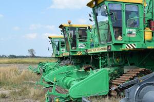 Combine harvesters Don. Agricultural machinery. photo