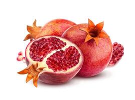 pomegranate fruits isolated on white background photo