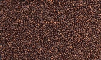 Coffee beans. Top view with copy space photo