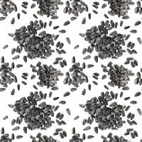 Seamless pattern of black sunflower seeds photo